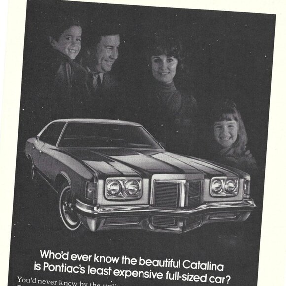 Vintage 1970s Pontiac Catalina Full Size Car Ad Print - Picture 2 of 2